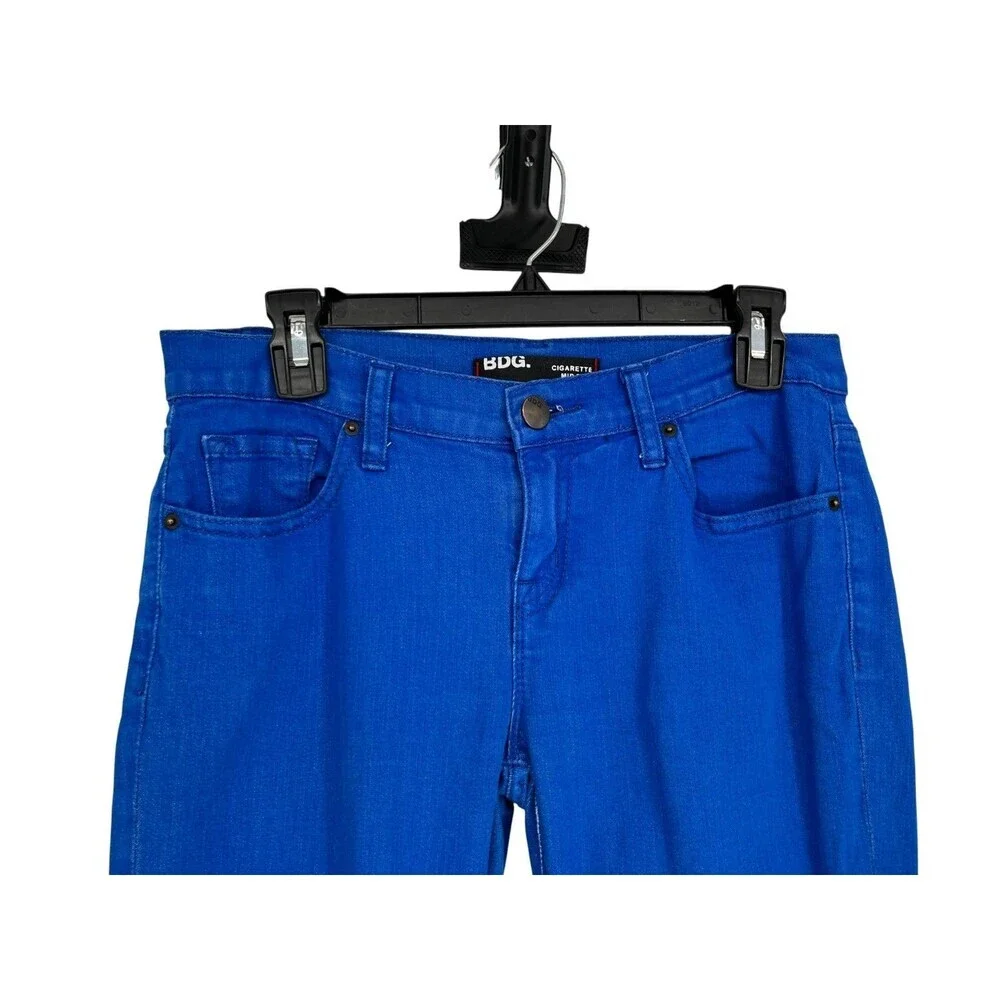 BDG Pants Women's Size 29 x 30 Blue Cigarette Mid Rise Cotton Blend